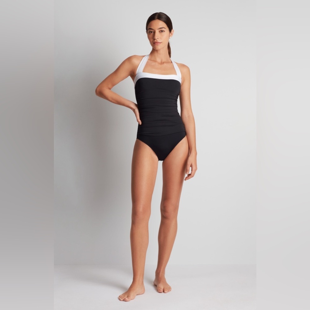 Lauren Ralph Lauren Bel Air Shirred Bandeau One-Piece Swimsuit, 12, MSRP $125 - Picture 4 of 8